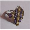 Image 1 : 3.950g Ring of Citrine and Amethyst Sterling Silver