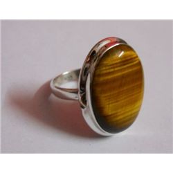 8.420g Tiger Gemstone Ring Sterling Silver