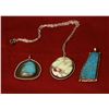 Image 1 : 3 Sterling Silver Pendants, Turquoise, Citrine