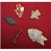 Image 1 : Set of 5 Points, Bird Effigy, Pedernales,Mcintire,