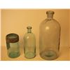 Image 1 : Set of  3 Aqua Glass, Ball Jar, 2 Medicine Bottles