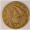 Image 1 : 1870-S $5 GOLD LIBERTY VF+