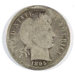 1895 BARBER DIME GOOD, MINOR DAMAGE