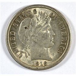 1916 BARBER DIME AU 58 NICE