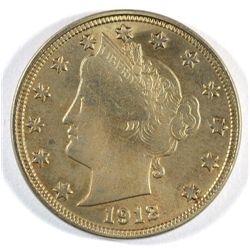 1912-D LIBERTY NICKEL AU 55 NICE