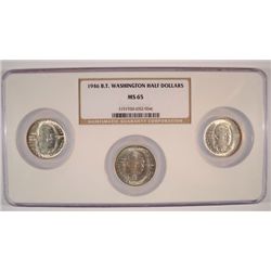 1946 BOOKER T WASHINGTON SET NGC MS65 "MULTI HOLDER"