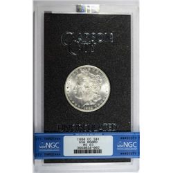 1884-CC MORGAN DOLLAR GSA/NGC MS63 NO COA, BOX