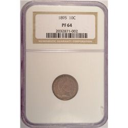 1895 BARBER DIME NGC PROOF 64 RARE DATE