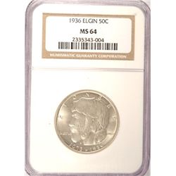 1936 ELGIN HALF DOLLAR NGC MS64 WHITE