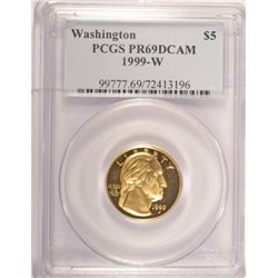 1999-W WASHINGTON $5 GOLD PCGS PR69 DCAM