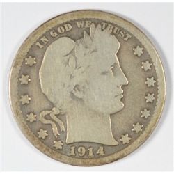 1914-S BARBER QUARTER G/VG