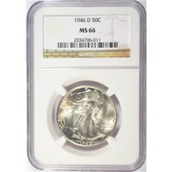 1946-D WALKING LIBERTY HALF DOLLAR NGC MS66 SUPER