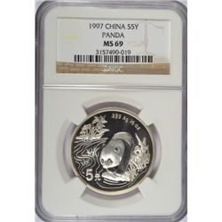 1997 1/2 OZT .999 FS CHINA PANDA NGC MS69