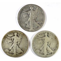 WALKING LIBERTY HALF DOLLAR LOT: 1916 VG, 1916-D G, 1921 G