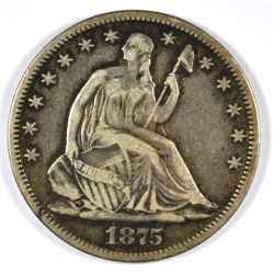 1875 SEATED LIBERTY HALF DOLLAR VF