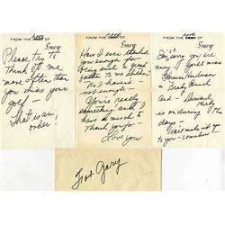 Lot of Three Autograph Notes by Lucille Ball -- Referencing Another Famous Sitcom, ''...You'll miss 