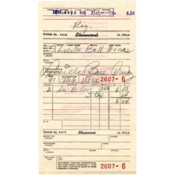 1956 Lucille Ball Receipt Signed -- During the ''I Love Lucy'' Years