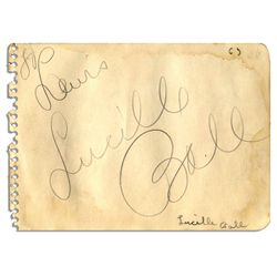 Large Lucille Ball Signature To Album Page