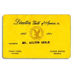 Milton Berle's 1960-61 Official Directors Guild of America Membership Card