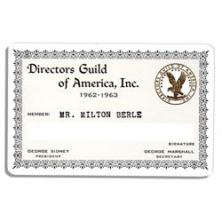 Milton Berle's 1962-63 Official Directors Guild of America Membership Card