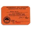 Image 1 : Milton Berle's 1962 Golf Handicap Verification Card From Hillcrest Country Club