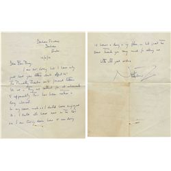 Noel Coward Autograph Letter Signed -- ''...I am living down here and am doing 12 hours a day on my 