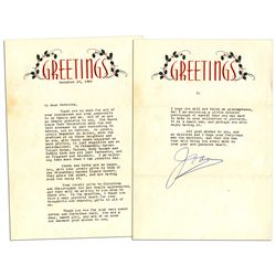 Joan Crawford Typed Letter Signed on Holiday Stationery -- ''...dear, sweet girl...I hope you will n