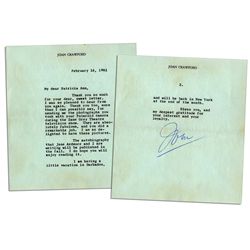 Joan Crawford Typed Letter Signed -- ''...Thank you...for sending me the photographs you took with y