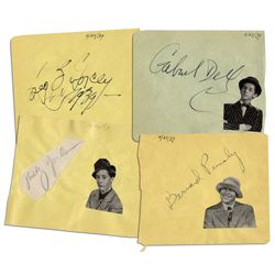 Autograph Album Pages Signed by Leo Gorcey and Four of the ''Dead End Kids''