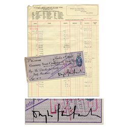 Lot of 7 Douglas Fairbanks, Sr. Single Signed Checks -- With Corresponding Entries on Ledger Sheet