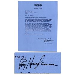 'Jason & The Argonauts'' Visual Effects Genius Ray Harryausen Typed Letter Signed -- ''...whether he