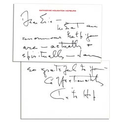 Katharine Hepburn Autograph Note Signed to Her Stylist, ''What an enormous help you are...''