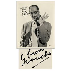 Groucho Marx Signed and Inscribed 8'' x 10'' Glossy Photo