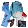 Image 1 : Joe Morton ''Terminator 2: Judgment Day'' Gunshot Costume -- With Distressed Levi's Jeans, Banana Re