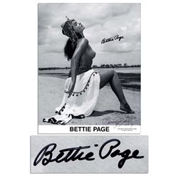 ''Queen of Pin-Ups'' Bettie Page 8'' x 10'' Risque Signed Photo -- Also Signed by Photographer Bunny