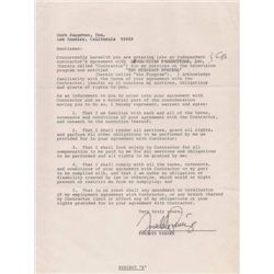 Freddie Prinze, Sr. Rare Contract Signed -- Concerning His Appearance on Variety Show ''The Midnight