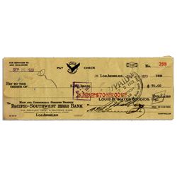 Irving Thalberg Signed Louis B. Mayer Check From 1923