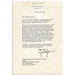 Lyndon B. Johnson Typed Letter Signed as President on White House Stationery
