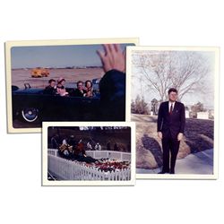 Three Snapshots of John F. Kennedy -- One of JFK in The Dallas Motorcade Immediately Preceding His A