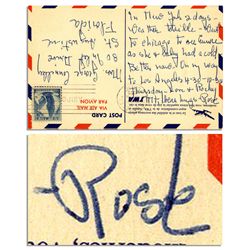 Rose Kennedy Handwritten Postcard From Los Angeles -- ''Bear Hugs - Rose''