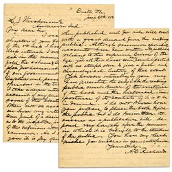 Abraham Lincoln Assassination Letter ''...you unfold the scheme of consummation of the plot for assa