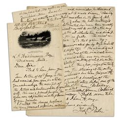 Lincoln Assassination Letter -- Signed by George Porter, Doctor at John Wilkes Booth's Funeral -- ''