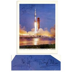 Neil Armstrong & Buzz Aldrin Signed 11'' x 14'' Photo of the Apollo 11 Launch