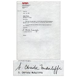 Christa McAuliffe Heartbreaking & Rare Typed Letter Signed -- ''...I'm excited about my upcoming shu