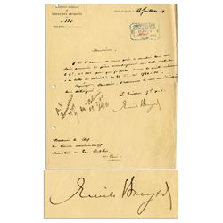 German Egyptologist Emile Brugsch Document Signed -- 1899