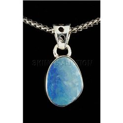 Natural Opal Doublet 14.55ctw Bezel Design .925 Pendant