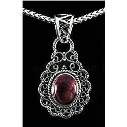 Pink Tourmaline 14.54ctw Antique Design .925 Pendant