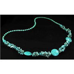 Gushing Sky Blue Turquoise 402.96ctw Beads Necklace