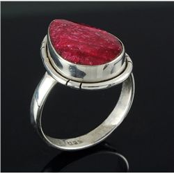 RUBY CORRUNDUM 21.07CTW STERLING SILVER RING