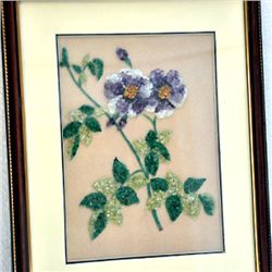 2D Flower Natural Gemstone Painting size 13.5in.x16.5in.